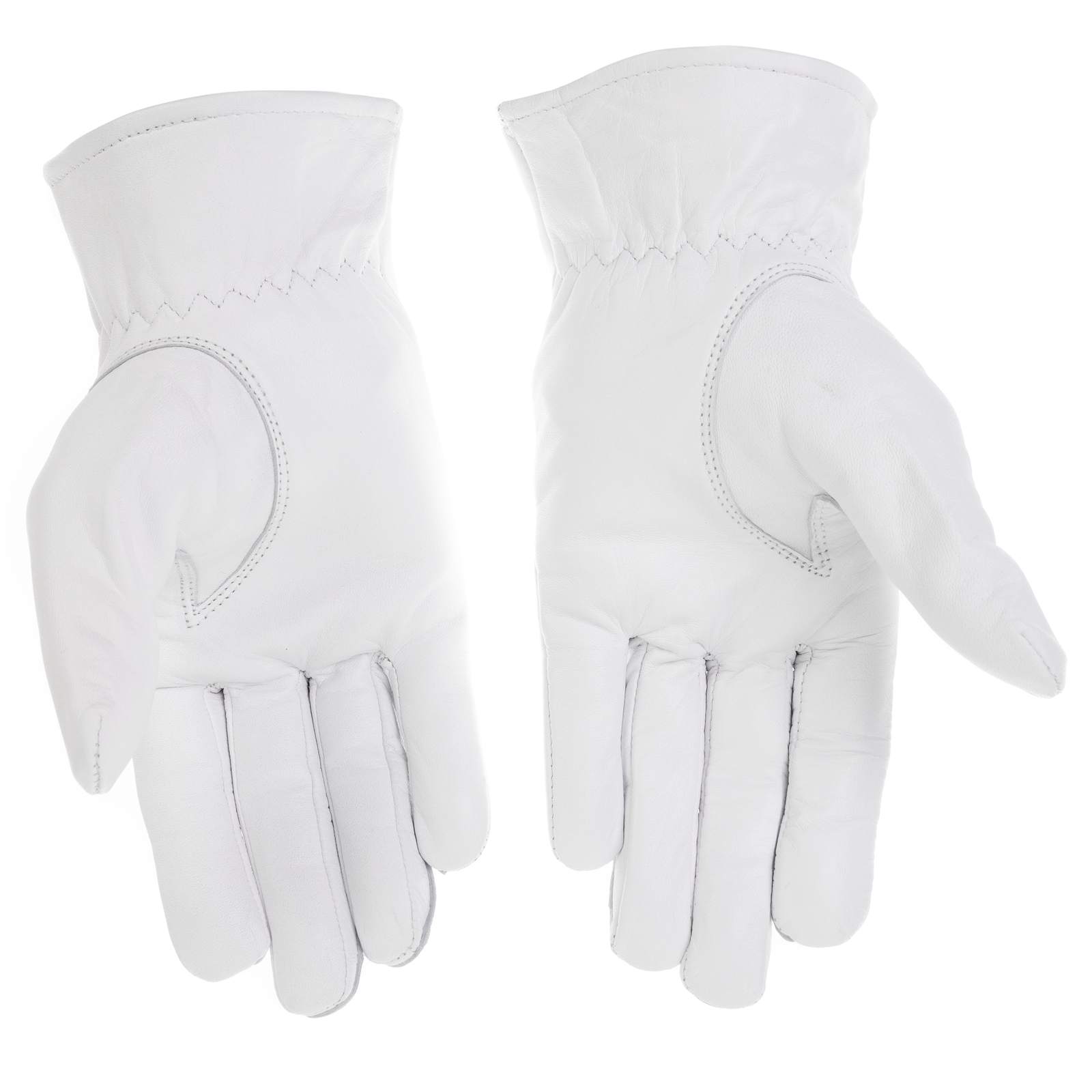 Plain Unlined White Lambskin Leather Gloves – Elegant Masonic Dress Gloves - Image 5