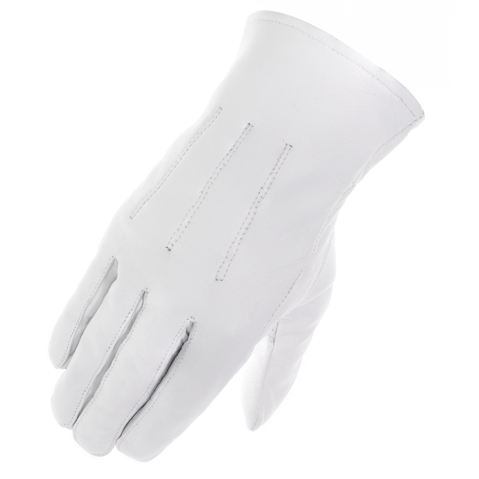 Plain Unlined White Lambskin Leather Gloves – Elegant Masonic Dress Gloves - Image 2