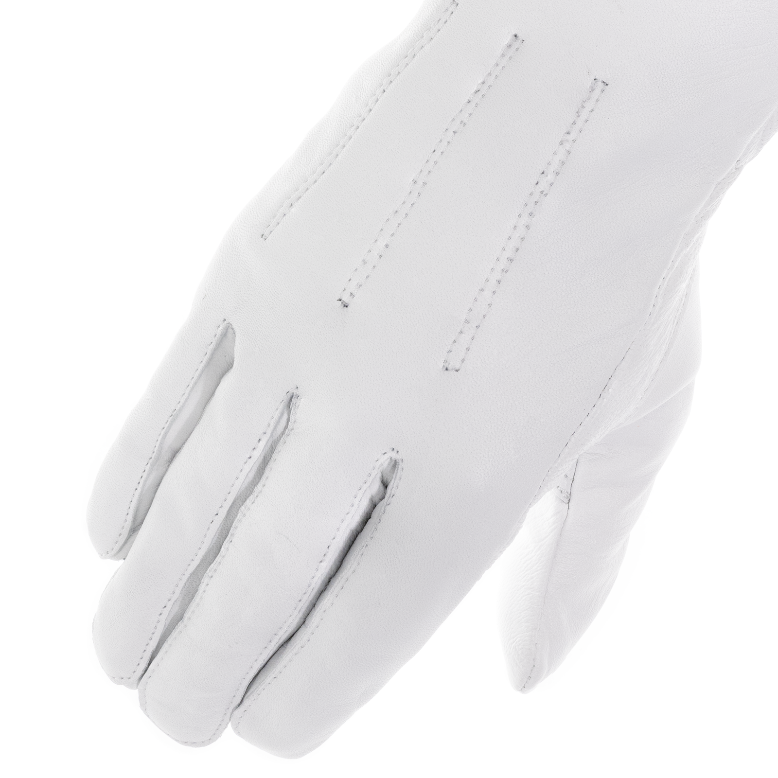 Plain Unlined White Lambskin Leather Gloves – Elegant Masonic Dress Gloves - Image 3