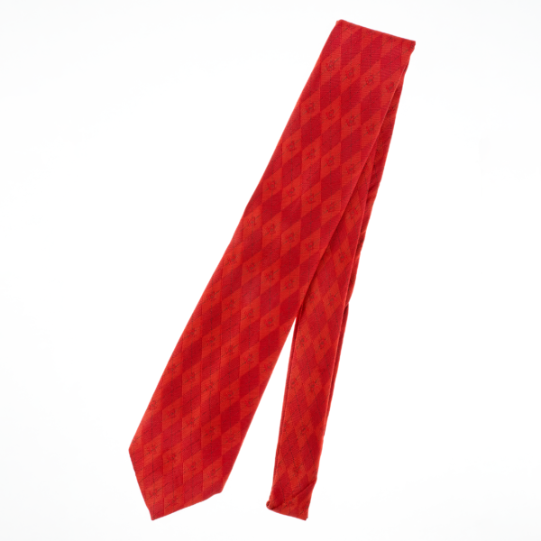 Red Masonic Tie – Elegant Geometric Diamond Pattern with Square ...