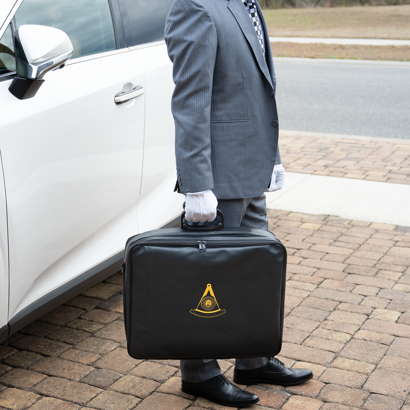Dual-Purpose Masonic Briefcase & Apron Case | Premium Faux Leather Construction - Image 2